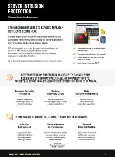 flyer hat explains the server intrusion protection